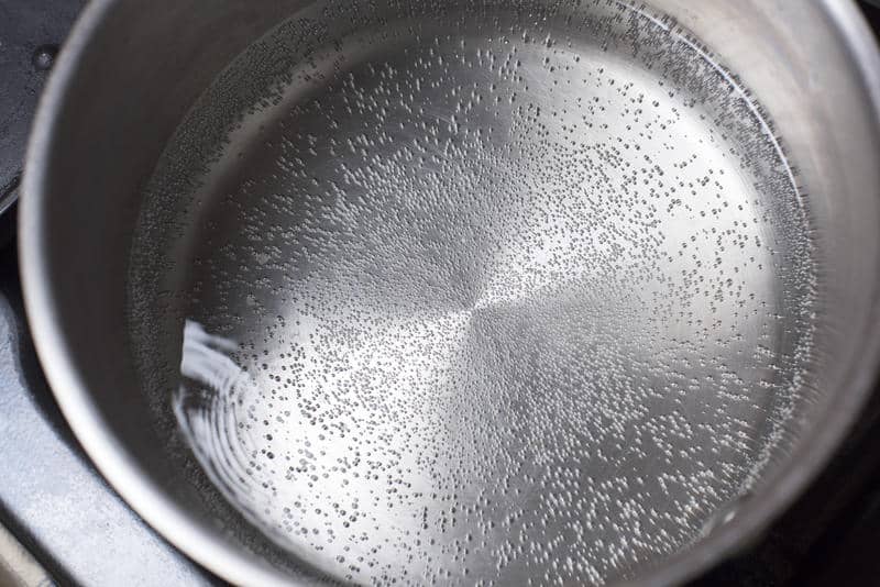 boiled water