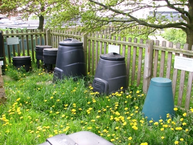 compost bins outside