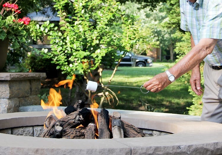 firepit on grass