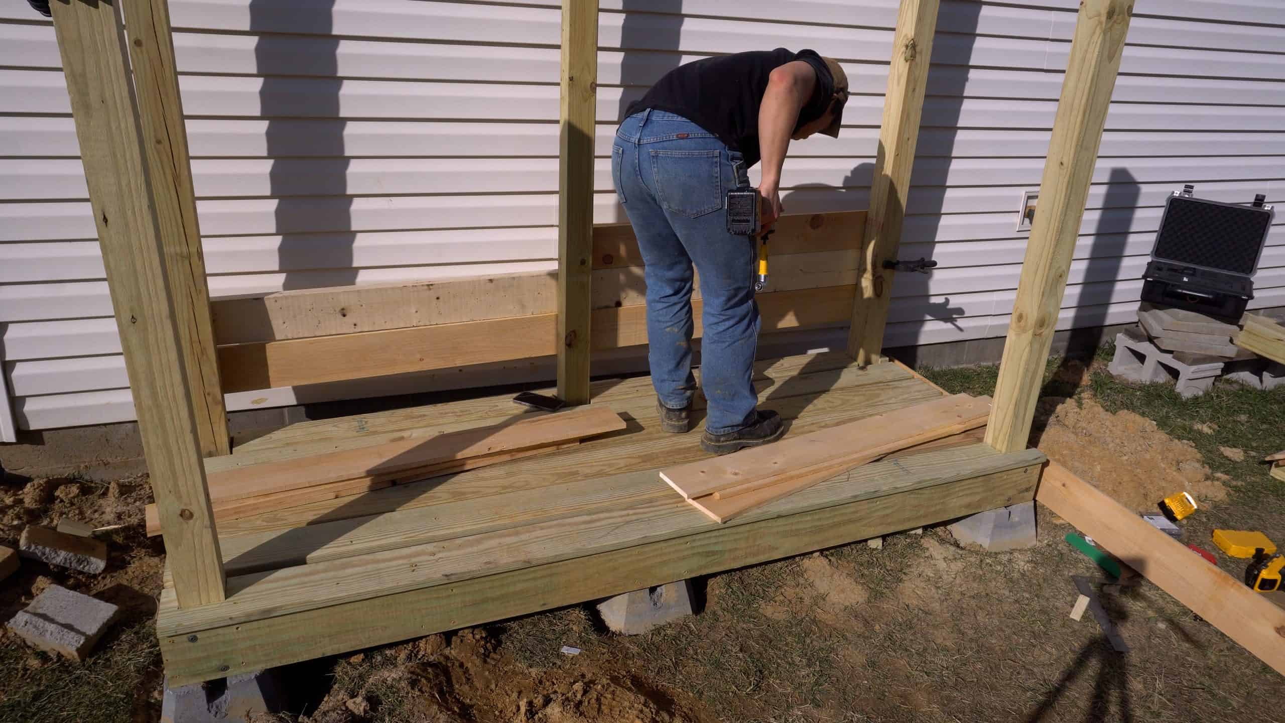 firewood storage shed build spacing with 2x6