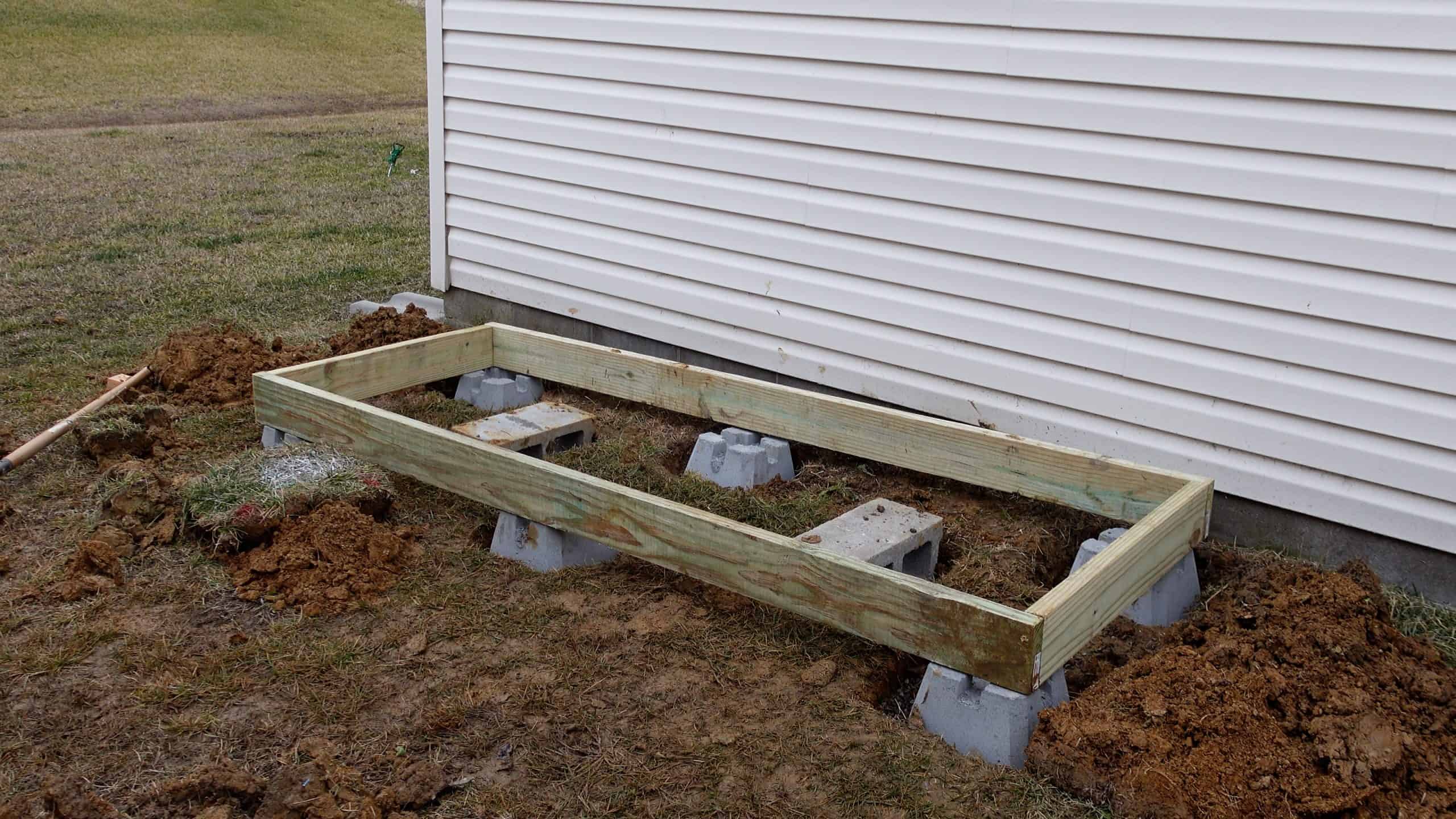 firewood storage shed build completed frame