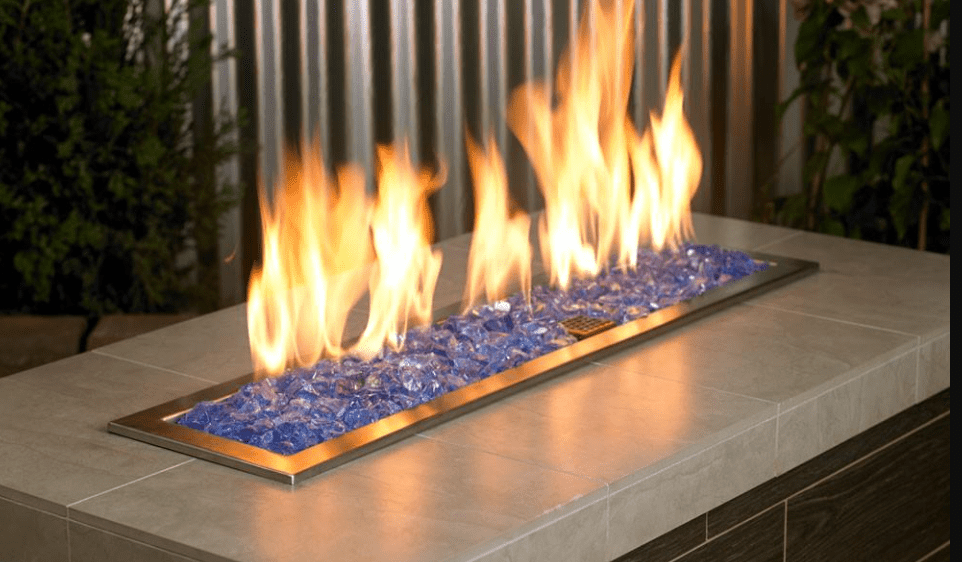 Sky Blue Glass for fire pit