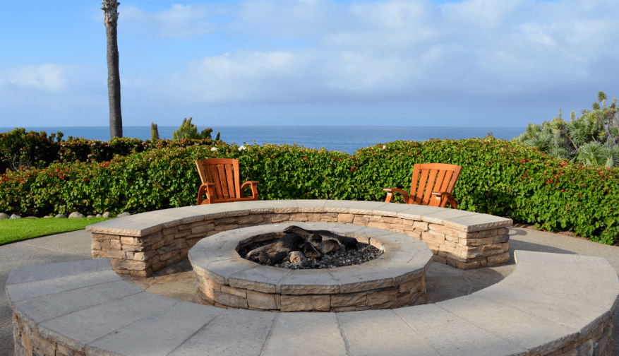 fire pit on concrete