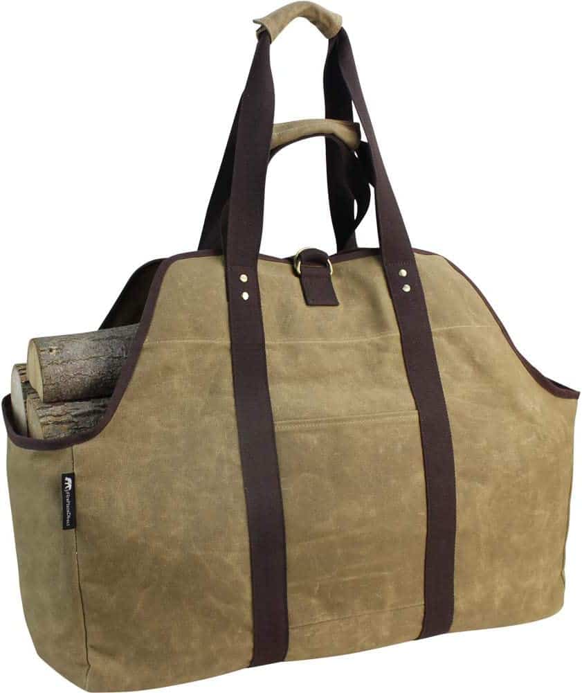 MyFirePlaceDirect's Waxed Canvas Firewood Carrier