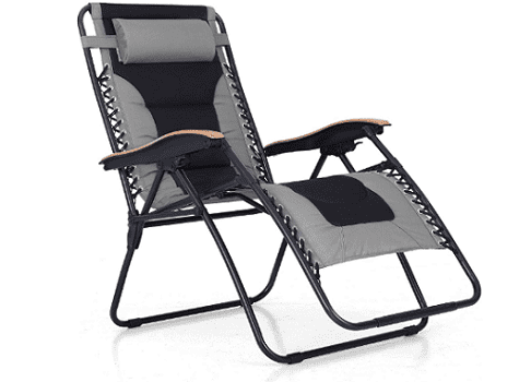 Maison Arts Oversize XL Padded Zero Gravity Lawn Chair